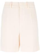 Chloé - Embroidered Trim Tailored Shorts - Women - Silk/acetate/viscose - 38, Nude/neutrals, Silk/acetate/viscose