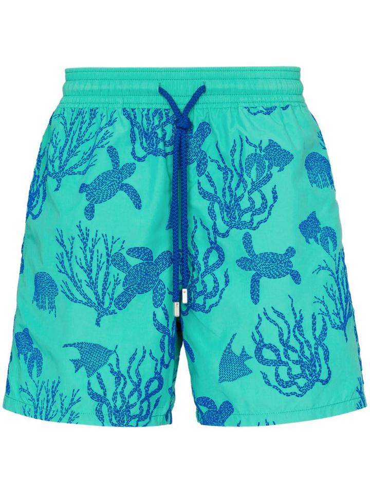 Vilebrequin Moorea Coral Print Swim Shorts - Green