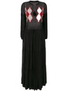 Wandering Embroidered Sheer Maxi Dress - Black
