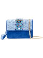 Emanuela Caruso Kids - Teen Embellished Shoulder Bag - Kids - Suede/brass - One Size, Girl's, Blue