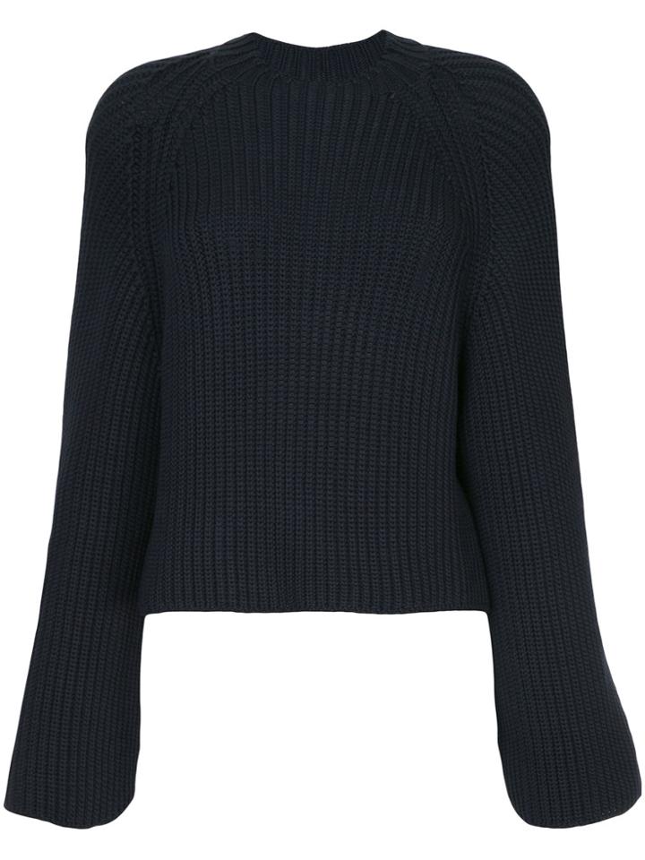 Rosetta Getty Cropped Back Pullover - Blue