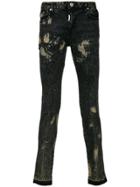Represent Distressed Fitted Jeans - Black