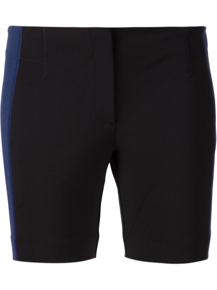 Viktor & Rolf Colour Block Skinny Shorts, Women's, Size: 42, Black, Polyamide/spandex/elastane