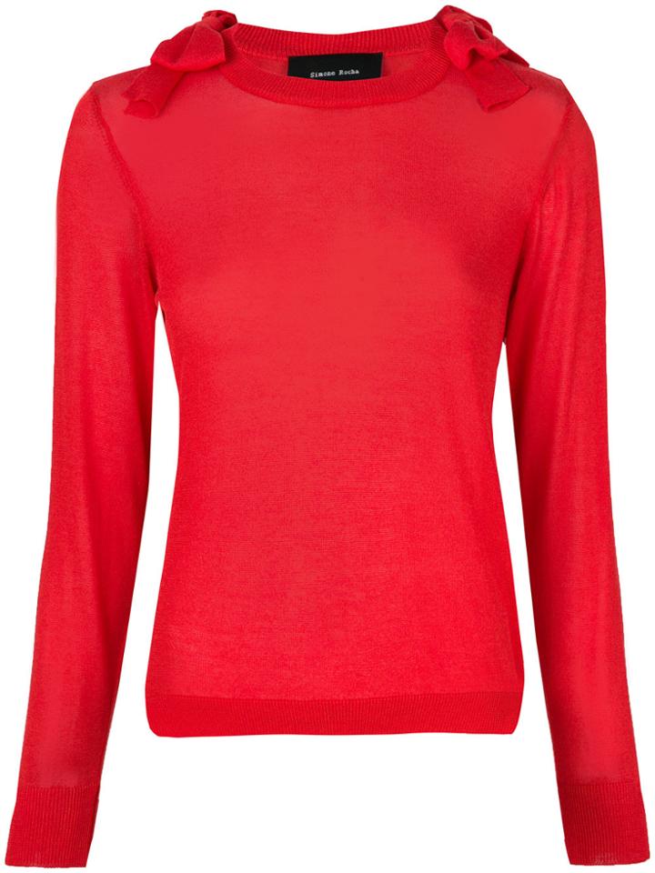 Simone Rocha Bow Detail Jumper - Red