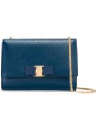 Salvatore Ferragamo Mini Double Gancio Bag, Women's, Blue, Calf Leather