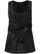 Roberto Cavalli D Link Wrap Top, Women's, Size: 40, Black, Silk
