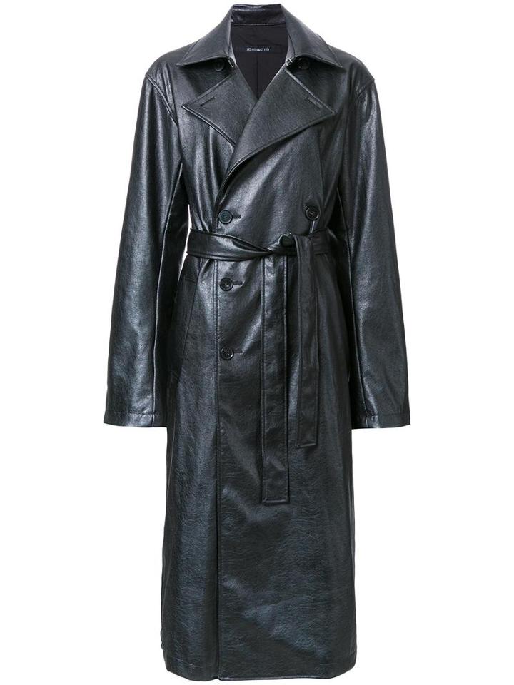 Dressedundressed Belted Trench Coat, Adult Unisex, Size: 2, Black, Polyurethane