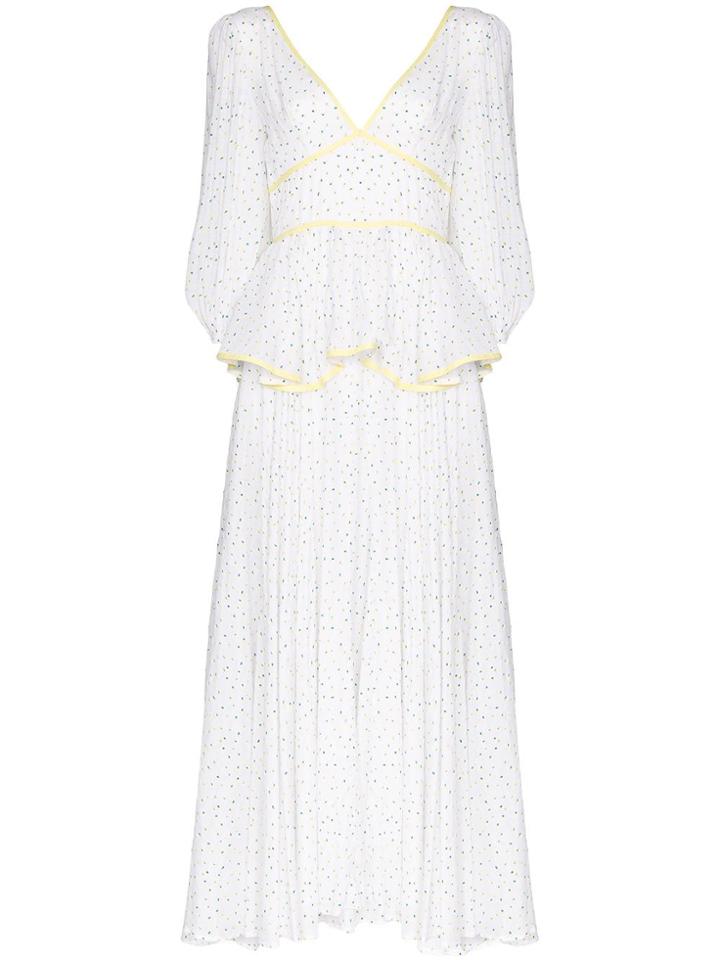 Staud Buttercup Print Flared Dress - White