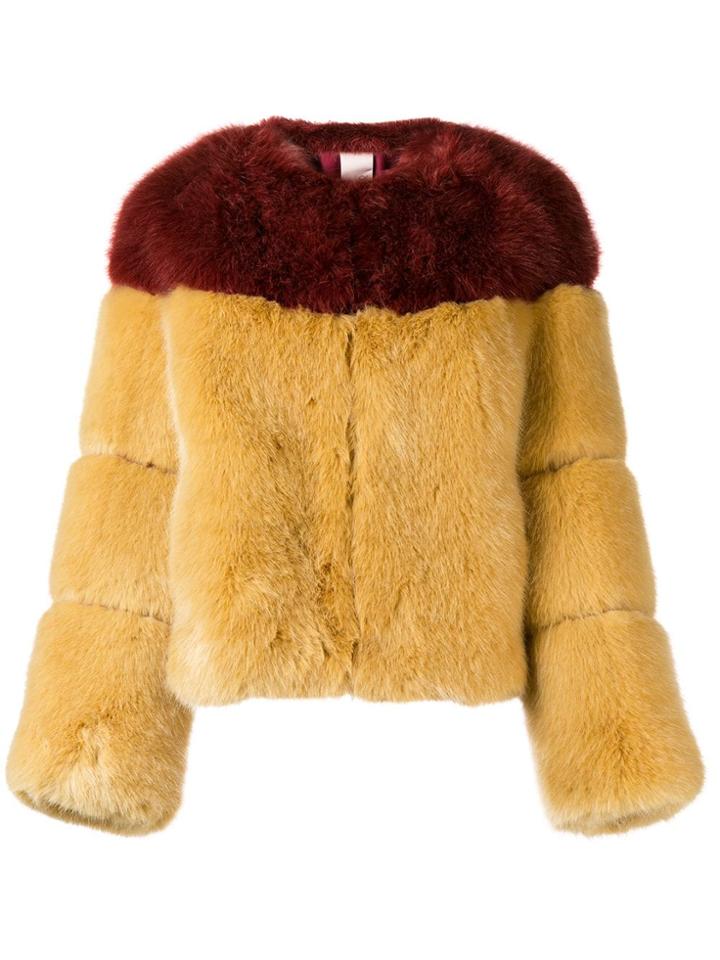 Venus Faux-fur Jacket - Yellow & Orange