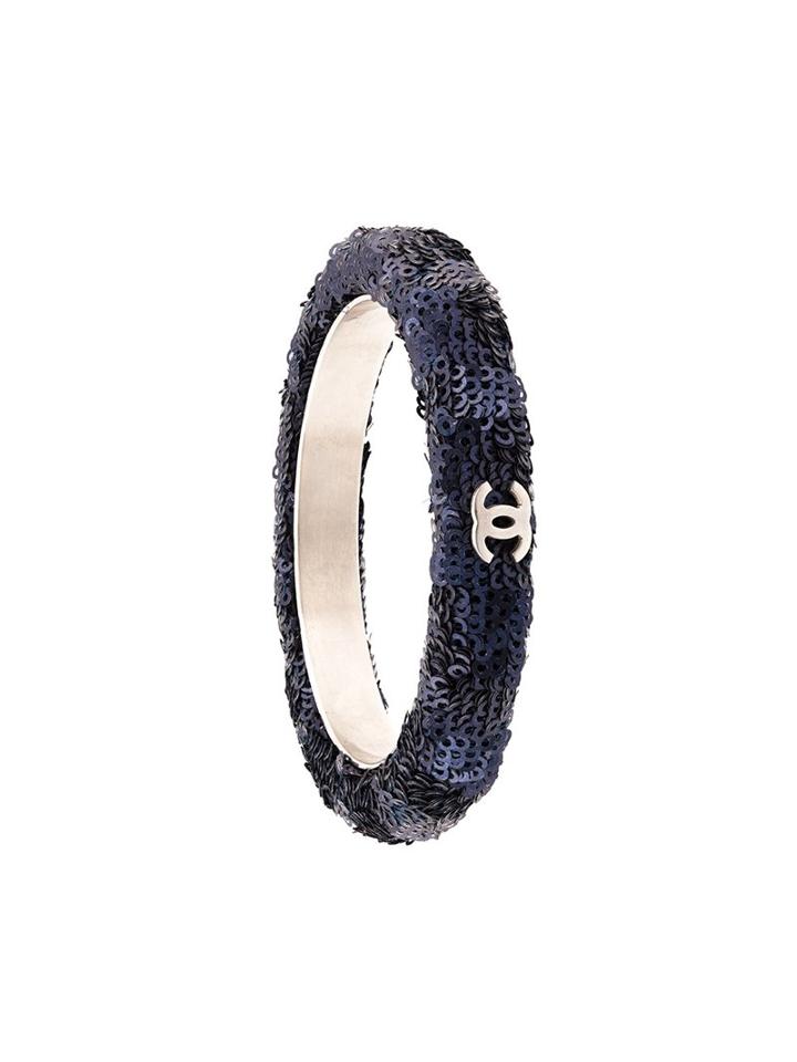 Chanel Vintage Sequin Bangle, Women's, Blue