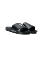 Neil Barrett Kids Teen Lightning Bolt Pool Slides - Black