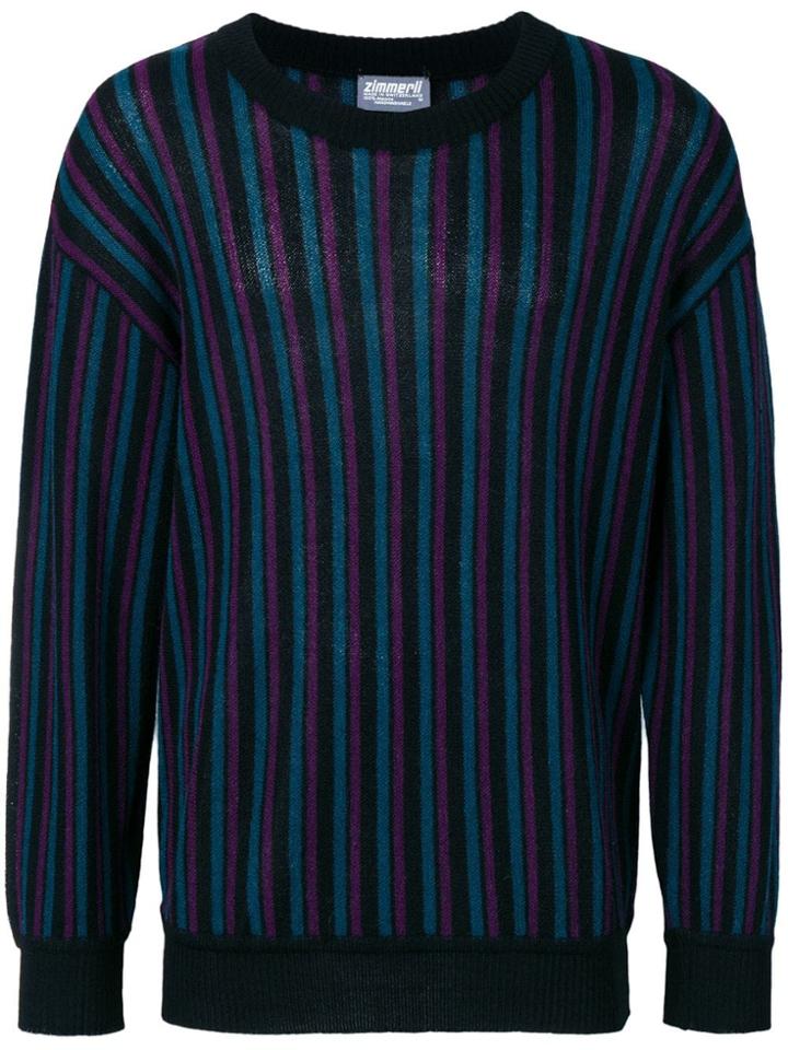 A.n.g.e.l.o. Vintage Cult 1980's Striped Knitted Jumper - Black
