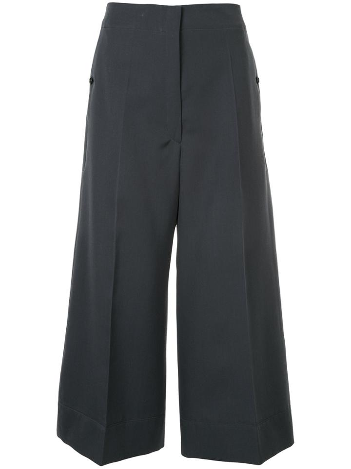 Lemaire Wide Leg Cropped Trousers - Grey