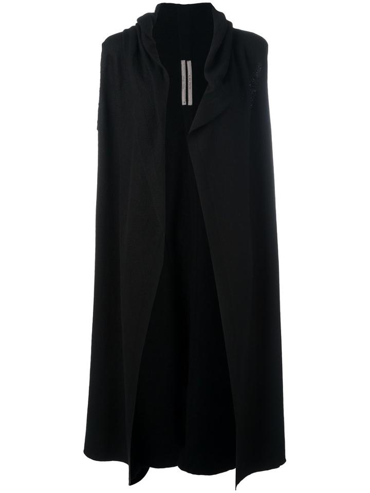 Rick Owens Sleeveless Cardi-coat, Size: Medium, Black, Cashmere