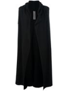 Rick Owens Sleeveless Cardi-coat, Size: Medium, Black, Cashmere