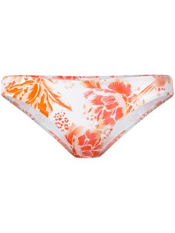 Evarae Floral Print Bikini Bottom, Women's, Size: Small, White, Polyamide/spandex/elastane