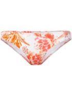 Evarae Floral Print Bikini Bottom, Women's, Size: Small, White, Polyamide/spandex/elastane