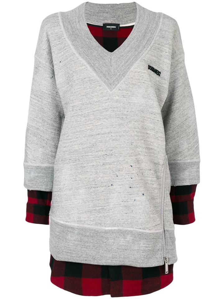 Dsquared2 Layered Sweatshirt Dress - Grey