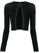 Paule Ka Contrast Trim Cardigan - Black