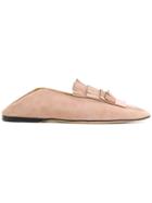 Sergio Rossi Fringed Loafers - Pink & Purple