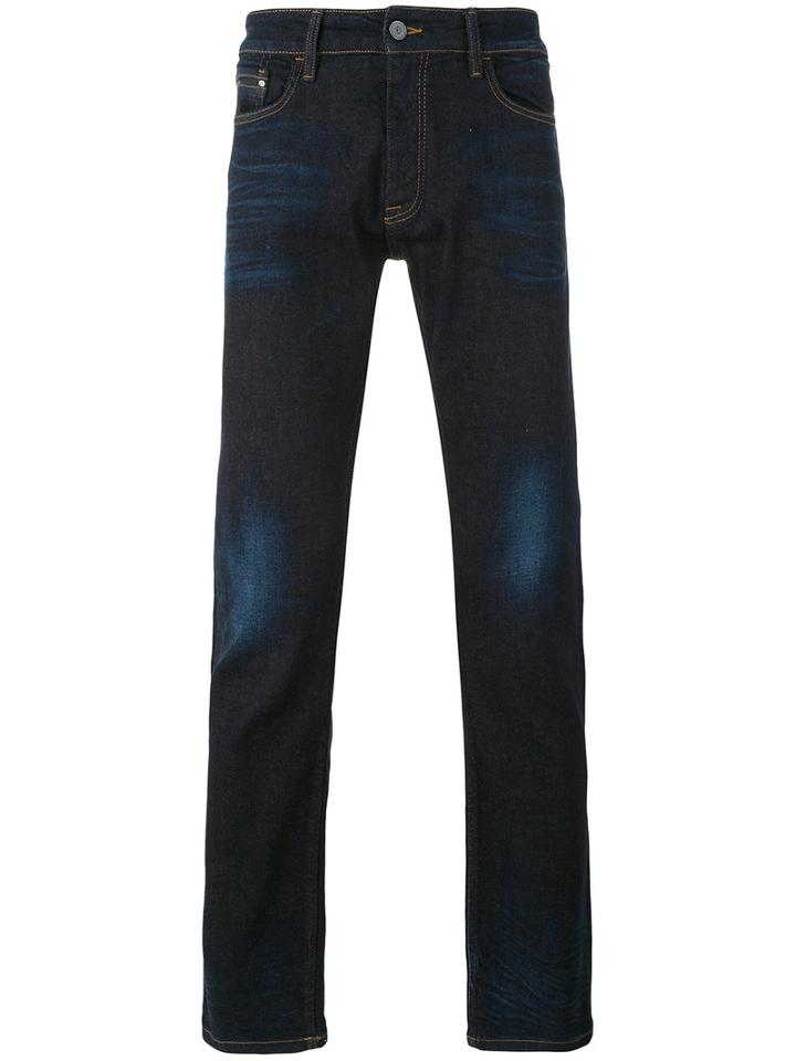 Used Effect Slim-fit Jeans - Men - Cotton/polyester/spandex/elastane - 33, Blue, Cotton/polyester/spandex/elastane, Calvin Klein Jeans