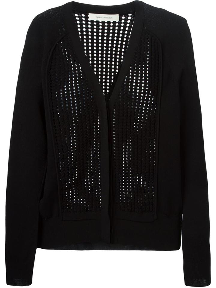 Cedric Charlier Perforated Front Cardigan