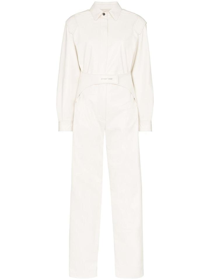 Off-white Logo Print Jumpsuit - Neutrals