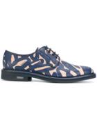 Versace Scribble Effect Lace-up Shoes - Blue