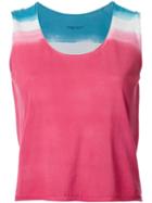 Roberto Collina - Tri-tone Knit Tank - Women - Cotton - Xs, Pink/purple, Cotton