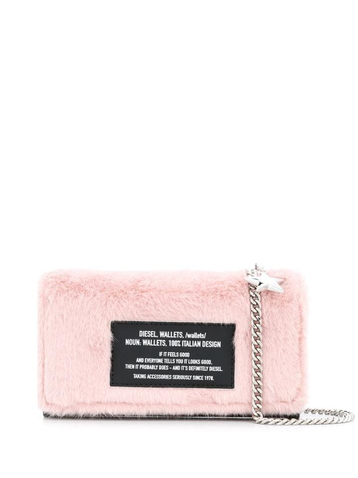 Diesel Fur Trim Clutch - Pink