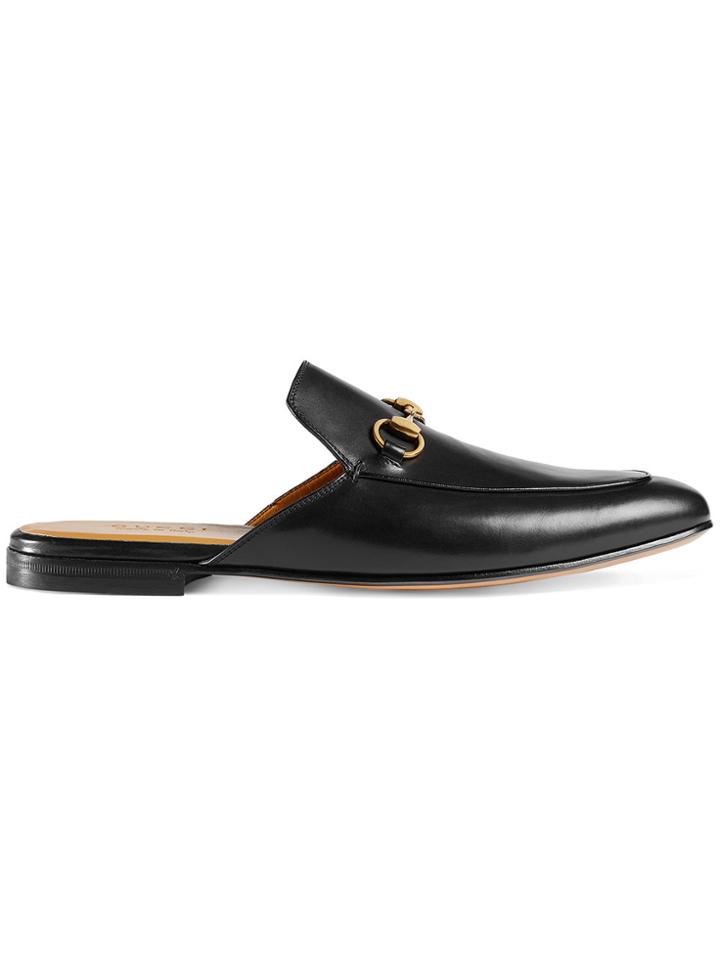 Gucci Leather Horsebit Slippers - Black