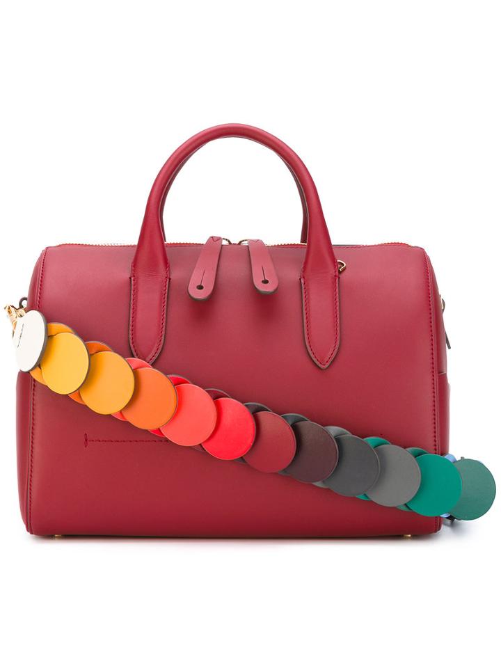 Anya Hindmarch Contrast Strap Tote Bag, Women's, Red, Calf Leather