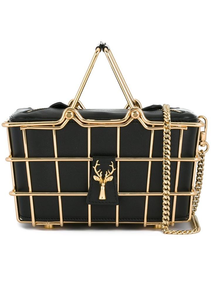 Savas Mini 'caroline' Basket Bag, Women's, Black