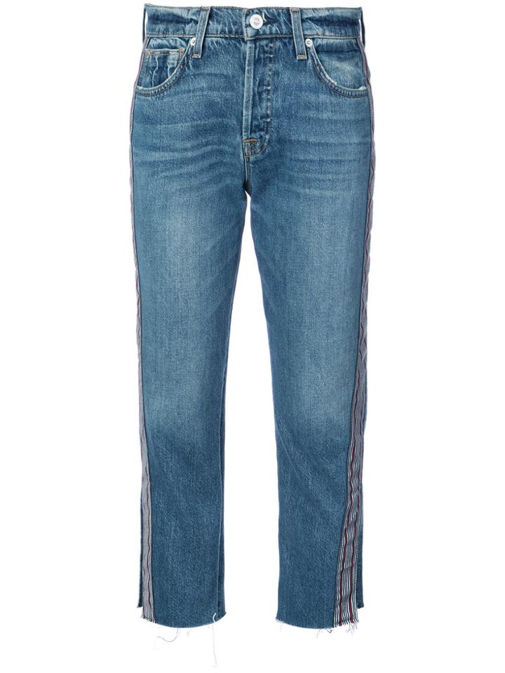Hudson Side-stripe Cropped Jeans - Blue