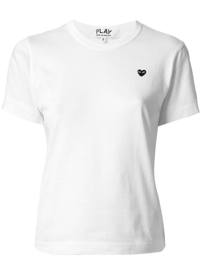 Comme Des Garçons Play 'little Black Heart' T-shirt, Women's, Size: Large, White, Cotton