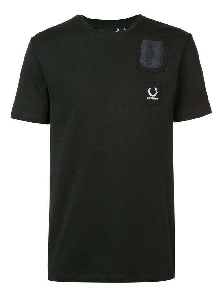 Raf Simons X Fred Perry Pocket Patch T-shirt, Men's, Size: 44, Black, Cotton