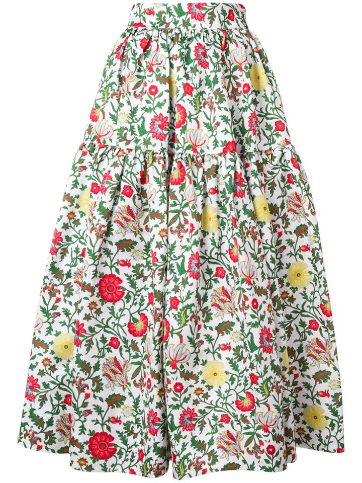 La Doublej Floral Full Skirt - White
