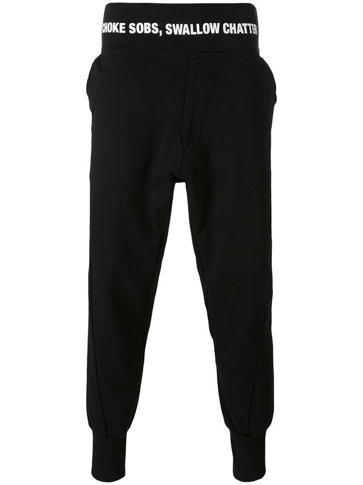 Julius - Printed Waistband Sweatpants - Men - Cotton - Iii, Black, Cotton