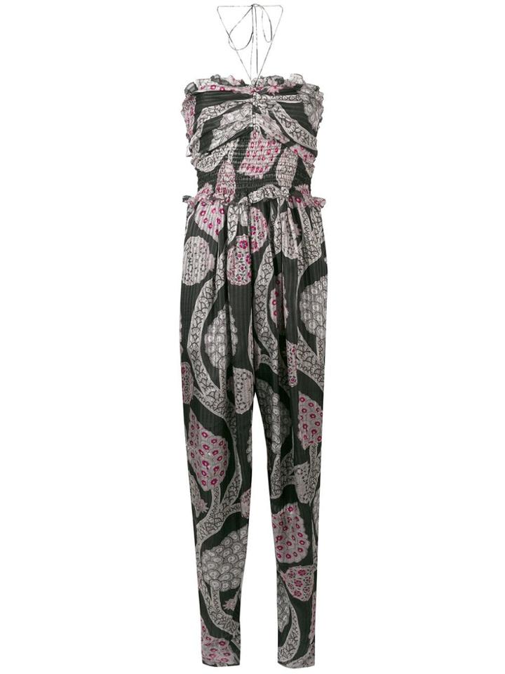 Isabel Marant Printed Silk Jumpsuit - Black