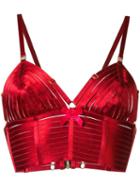 Bordelle Bondage Belle Crop Top, Size: Large, Red, Polyamide/spandex/elastane