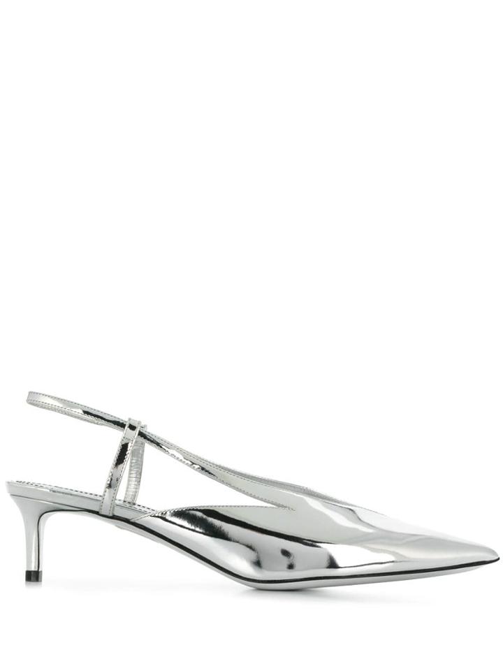 Givenchy Mirrored Slingback Pumps - Silver