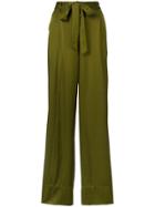 Josie Natori Wide Leg Trousers - Green