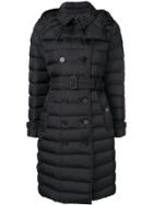 Burberry Double-breasted Belted Puffer Coat - Black