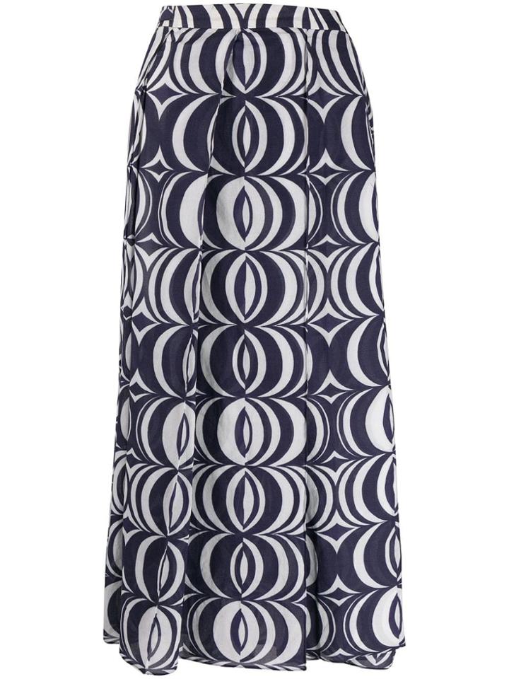 Sara Lanzi Printed Midi Skirt - Blue