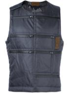 Letasca Quilted Zipped Vest, Men's, Size: Small, Grey, Nylon