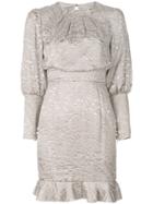 Misha Collection Floral Cinched Dress - Grey