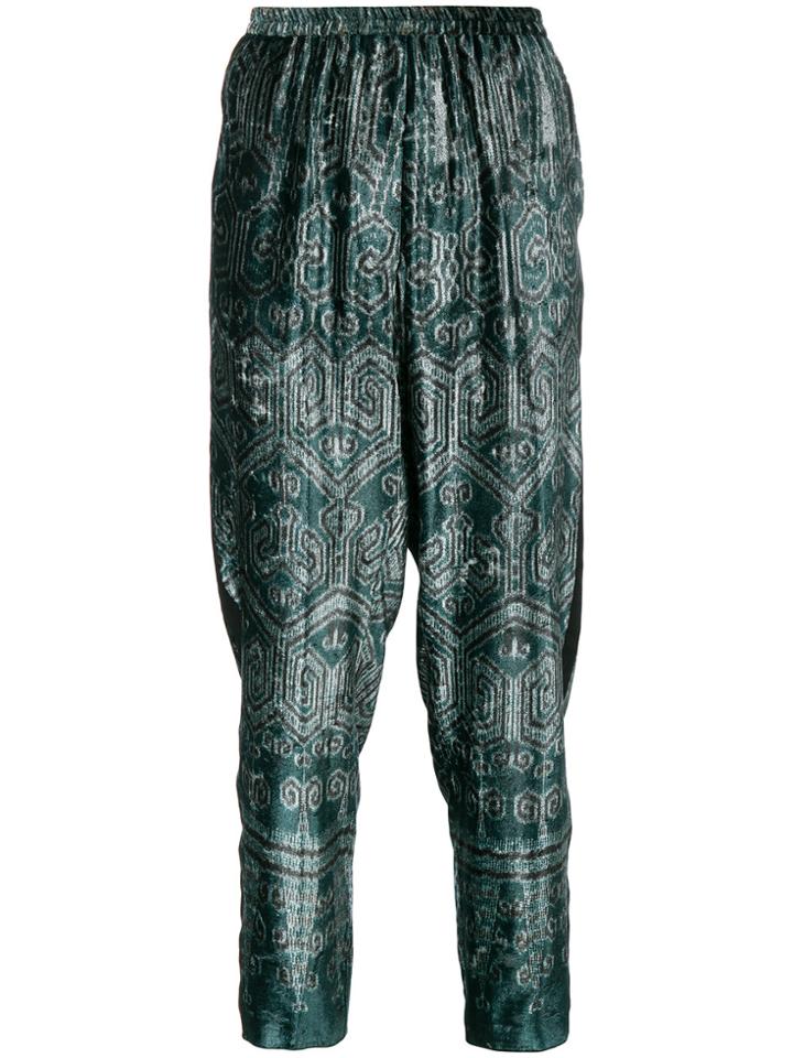 Forte Forte Ikat Print Velvet Trousers - Multicolour