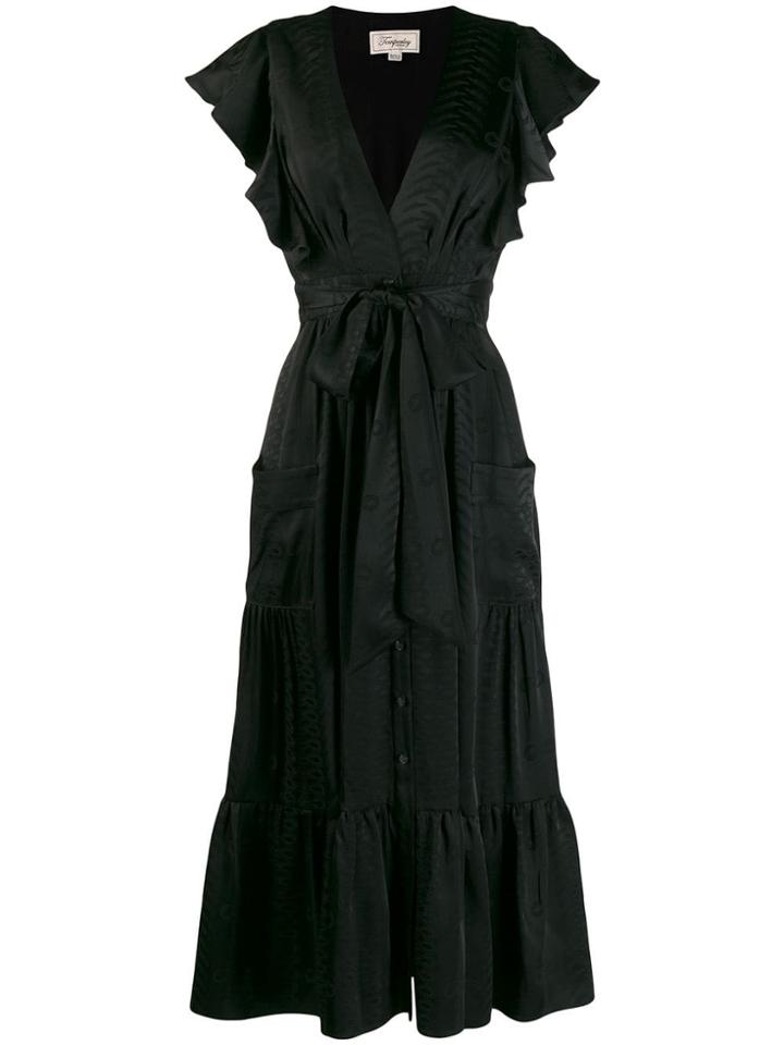 Temperley London Ruffled Midi Dress - Black
