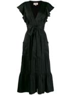 Temperley London Ruffled Midi Dress - Black