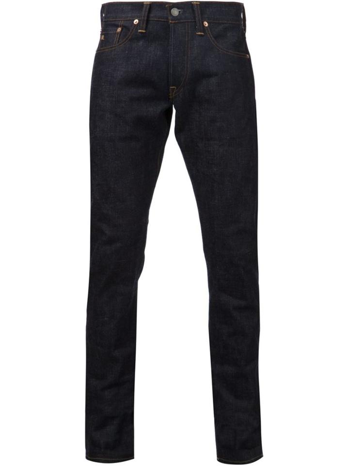 Rrl Slim Narrow Jeans, Men's, Size: 34, Blue, Cotton